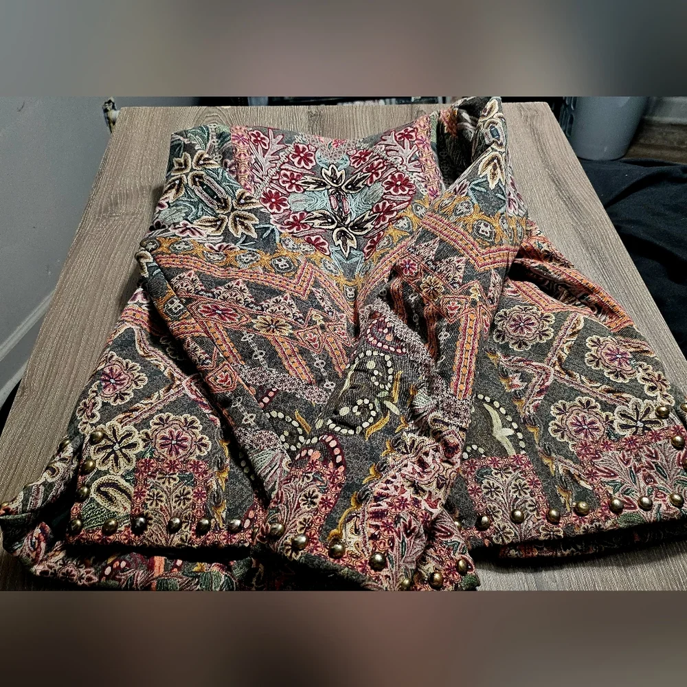 Womens Anthropology Hemant & Nandita Bohemian Embrod. Studded Jacket size Sm - Picture 2 of 9